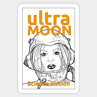 YELLOW ULTRA MOON sci-fi travel to the moon Sticker